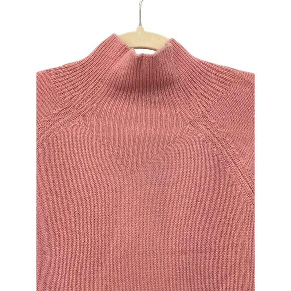 $328 Magaschoni 100% Cashmere Pink Mock Neck Sweater Size Medium NWT - Picture 3 of 8